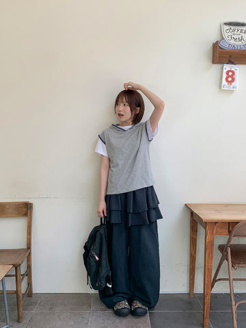 Heldo Color Matching Layered Dot Hood Vest